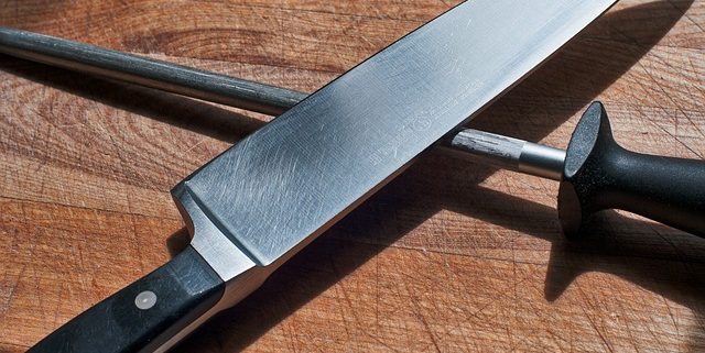 Knife on cutting board