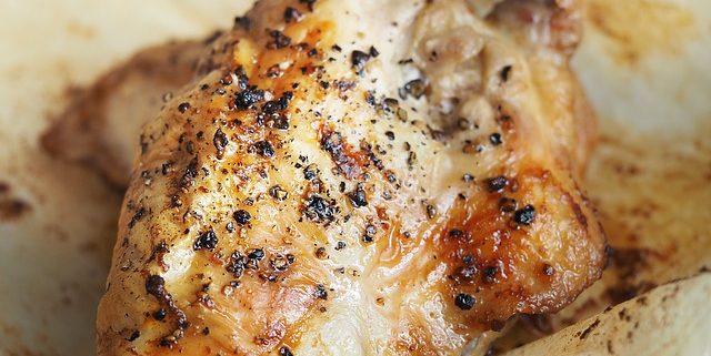 closeup of rosemary, lemon zest and lavender chicken breasts