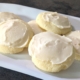 Iced Lemon Cookies 4 closeup of iced lemon cookies on a white, rectangular plate