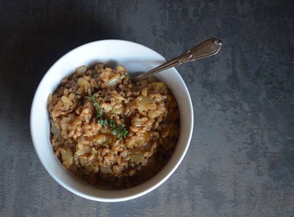 barley apple risotto