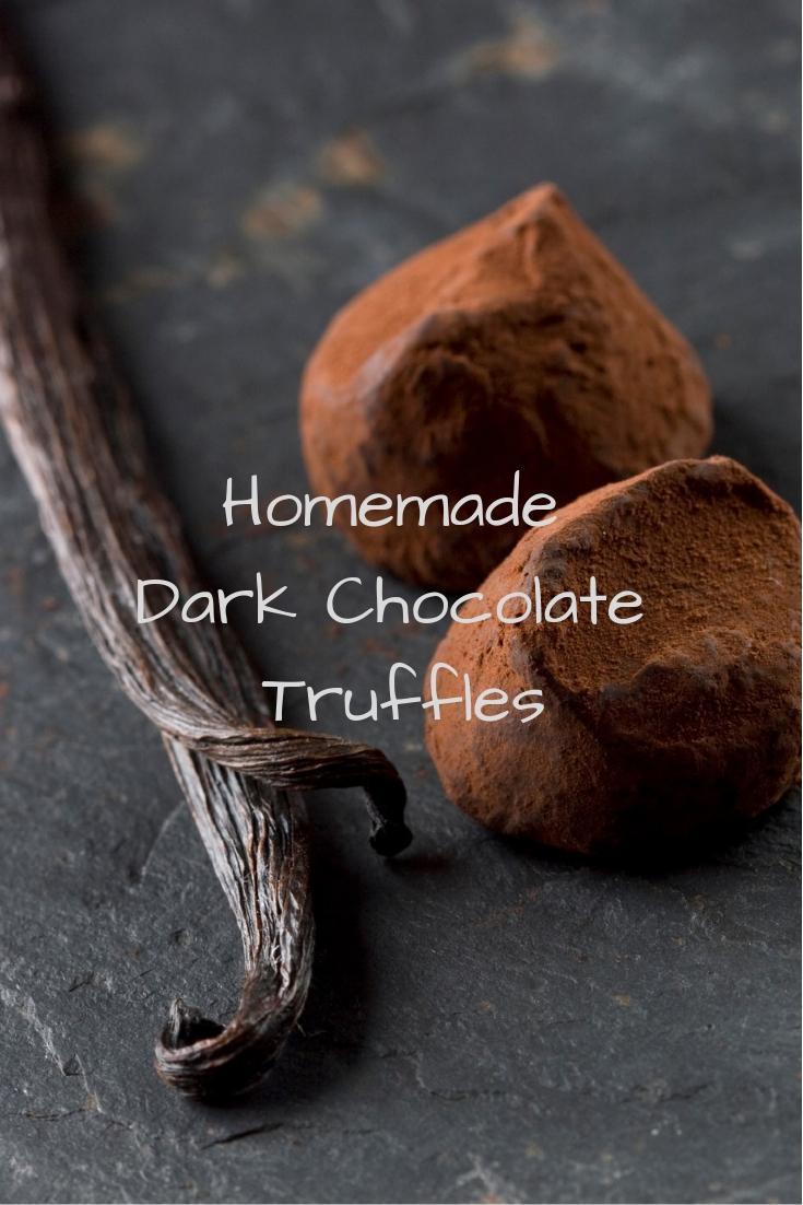 Homemade Dark Chocolate Truffles Pinnable Graphic