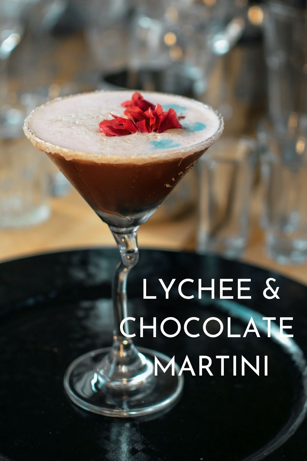 Lychee and Chocolate Martini Recipe Graphic