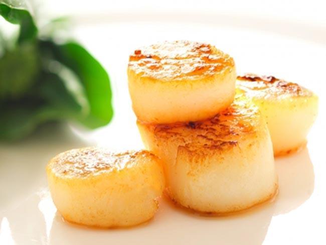 a plate of scallops