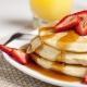 closeup of these buttermilk pancakes for two