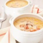 two bowls of lobster stew