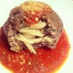 Spaghetti-Stuffed Meatballs Recipe 2 closeup of spaghetti in meatballs