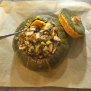 roast, stuffed kabocha squash for an elegant, vegetarian meal