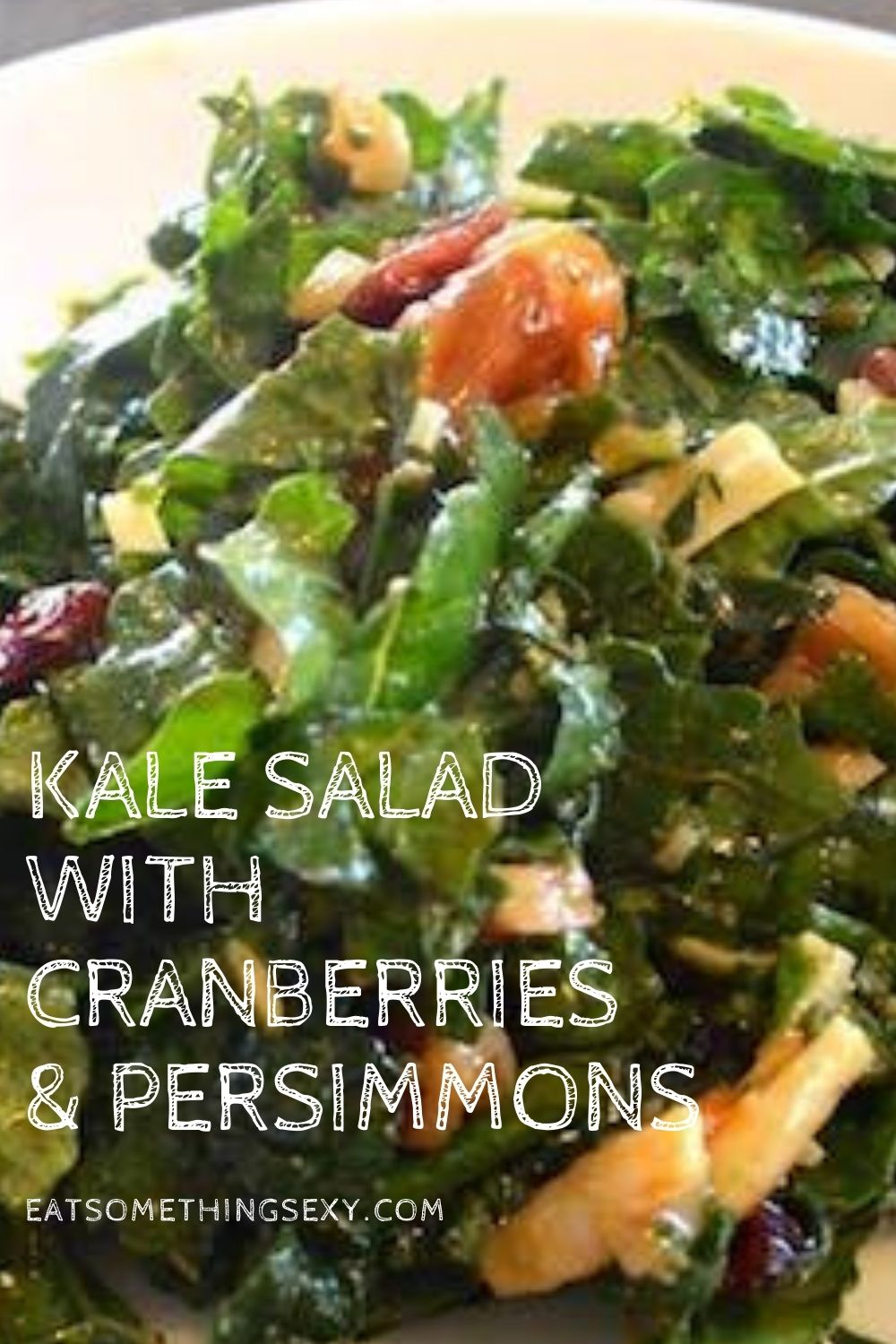 Kale salad with cranberries and persimmons graphic