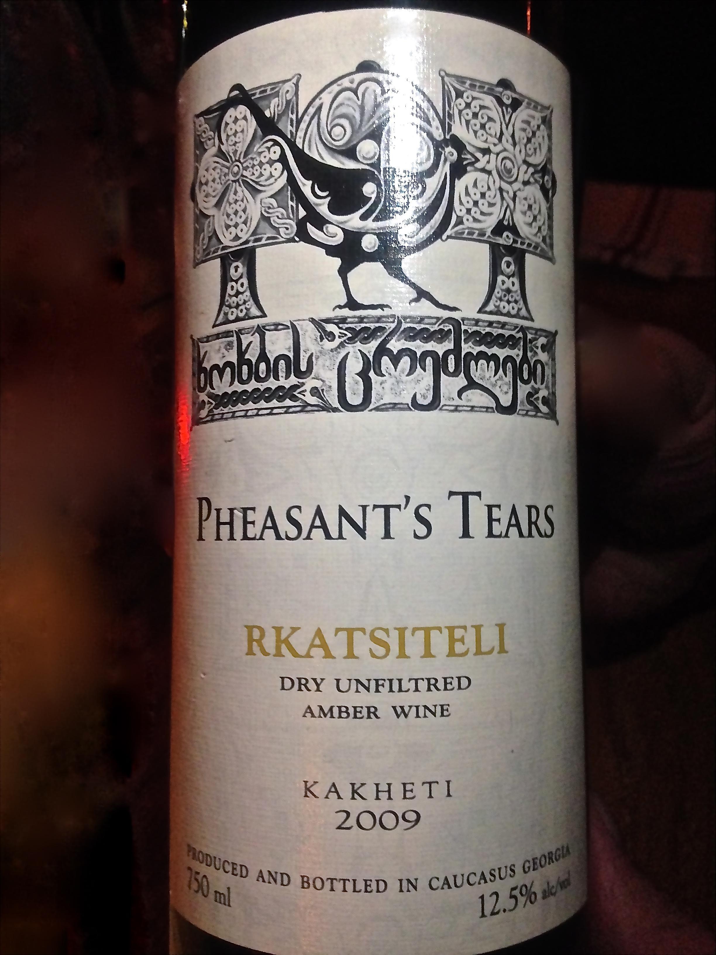 Pheasant’s Tears, Rkatsiteli Amber Wine 1