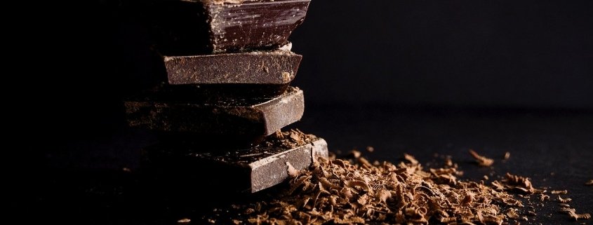 A stack of antioxidant rich dark chocolate