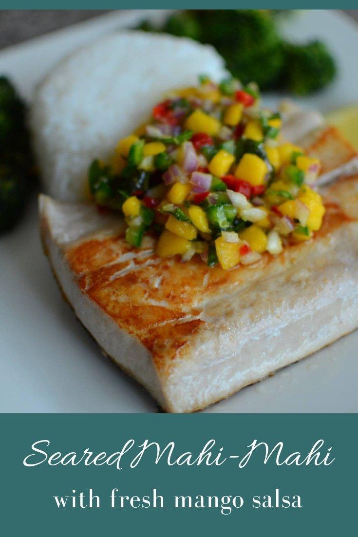 Pinnable Graphic for Seared Mahi-Mahi recipe