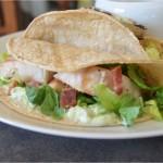 Bacon Baja Fish Tacos with Avocado Cream