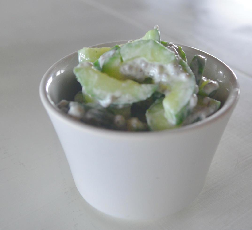 Cucumber Salad Recipe with Chia Seeds & Greek Yogurt Dressing 1 Chia Seed and Cucumber Salad Recipe
