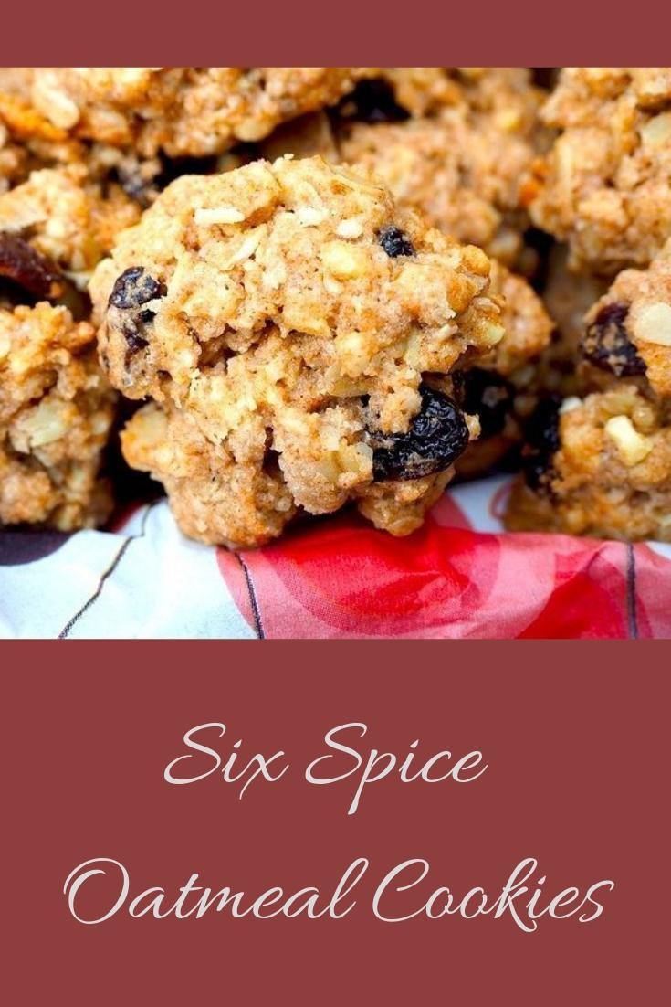 Six Spice Oatmeal Raisin Cookies Pinnable Graphic