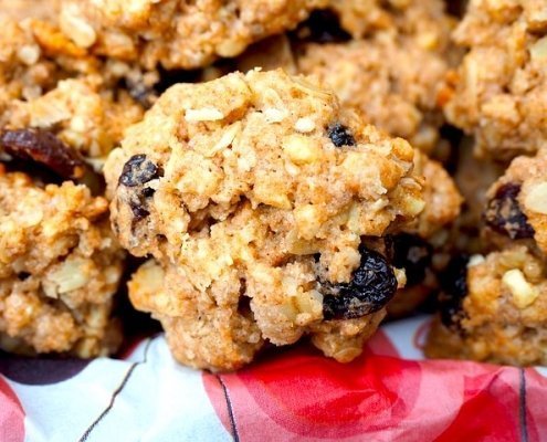 closeup of Diane's Six Spice Oatmeal Raisin Cookies