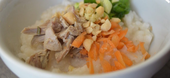 Turkey Congee made with turkey leftovers