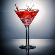 The Aphrodisiac - a Pomegranate Vodka Cocktail 2 The Aphrodisiac, a pomegranate vodka cocktail in a martini glass