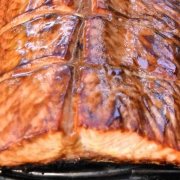 Easy Cedar Plank Oven Salmon Recipe 2 Closeup of Sweet Hot Cedar Plank Salmon