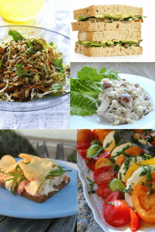 picnic date foods graphic featuring images of all 5 recipes in the article