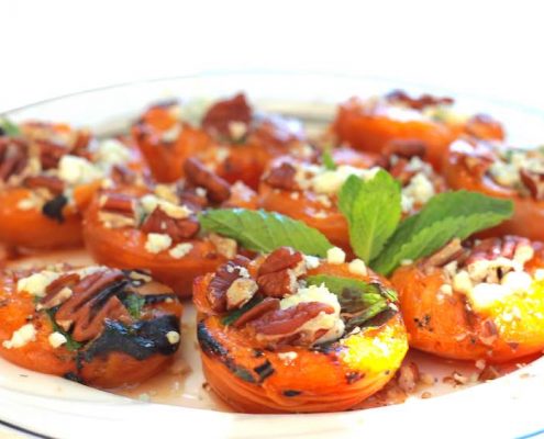 closeup of grilled summer fruit