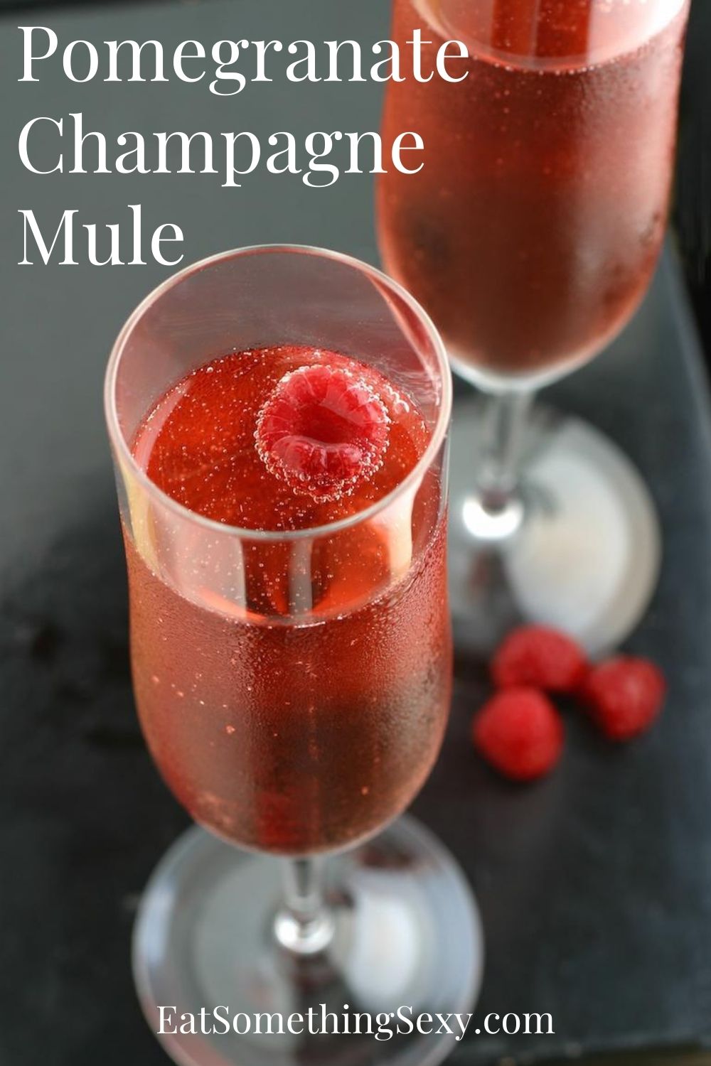 Pomegranate Champagne Mule Recipe Graphic