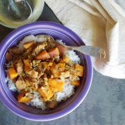 Warming Tomatillo and Pork Stew with Sweet Potato and Spices