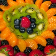 Closeup of classic fruit tart