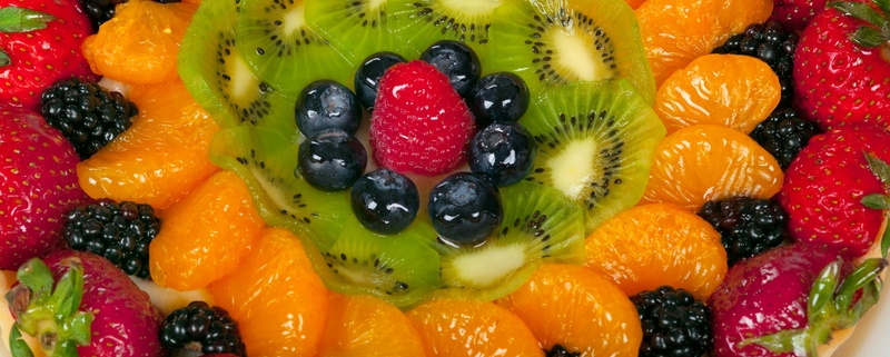 Closeup of classic fruit tart