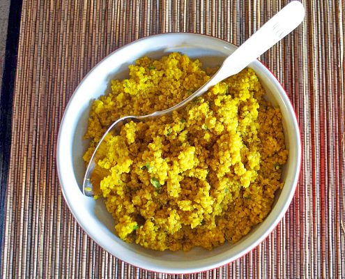 Meyer Lemon Quinoa with Turmeric, Black Pepper and Basil