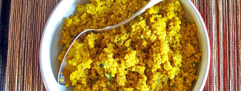 Meyer Lemon Quinoa with Turmeric, Black Pepper and Basil