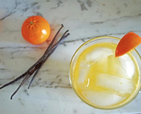 Tangerine Creamsicle--a simple vodka cocktail made with fresh fruit juice