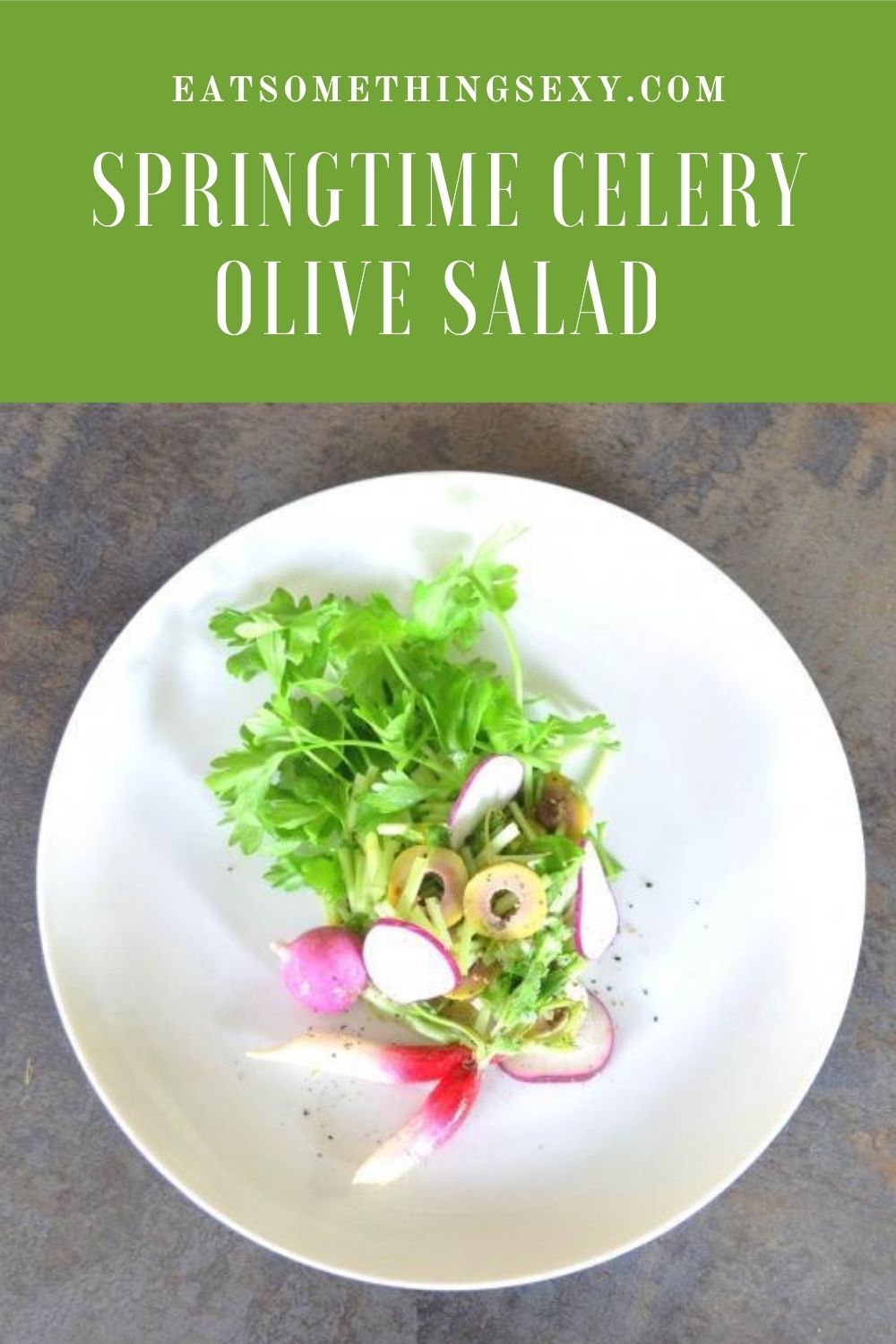 Celery olive salad recipe graphic