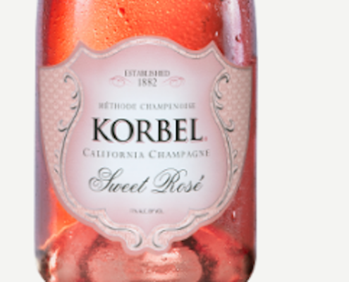 Korbel Sweet Rosé California Champagne label shot