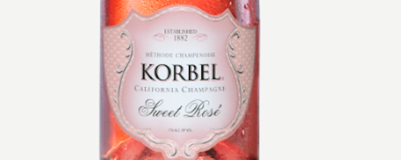 Sweet Rosé Sparkling Wine: an American bubbly with a kiss of sweetness 1 Korbel Sweet Rosé California Champagne label shot