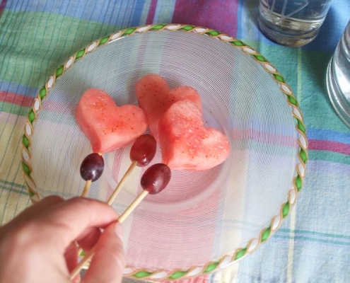 Three Chili Lime Watermelon Skewers