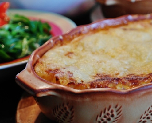 Closeup of Zucchini Noodle Lasagna