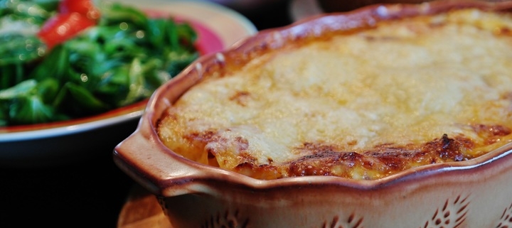 Closeup of Zucchini Noodle Lasagna