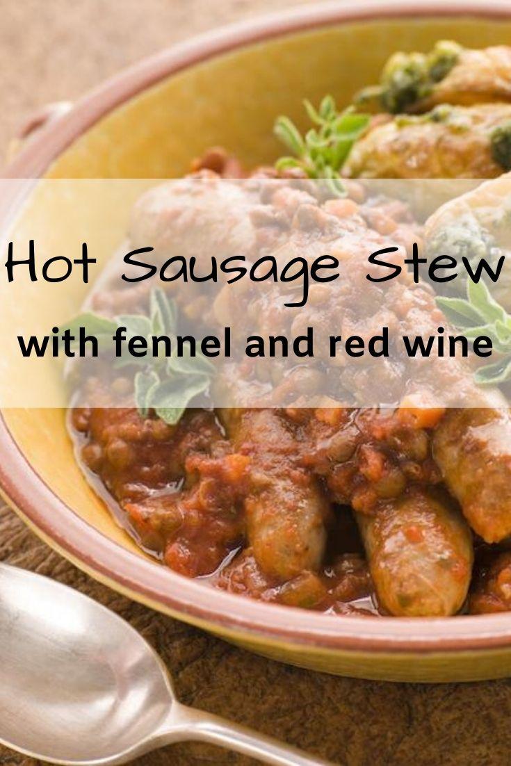 Hot Sausage Stew Pinnable Graphic