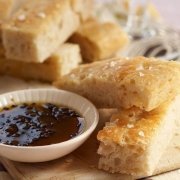 Homemade Focaccia with Coffee-Pepper Dipping Sauce