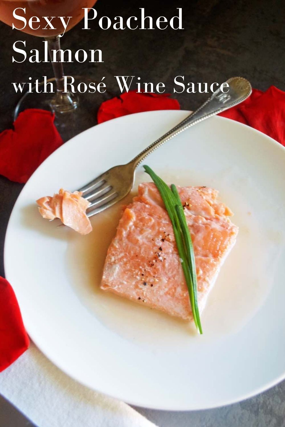 sexy salmon with rose wine sauce graphic