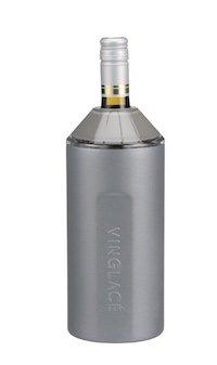 Vinglace best wine cooler in stainless steel holding a bottle of white wine