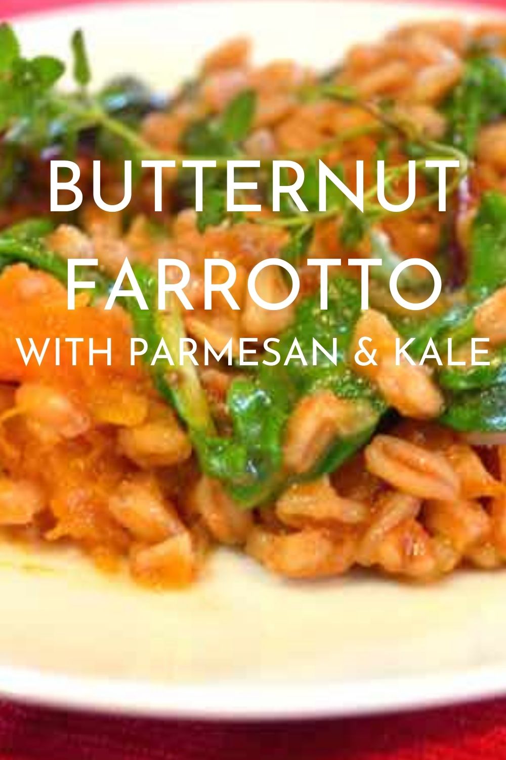 Butternut Farrotto with parmesan and kale graphic