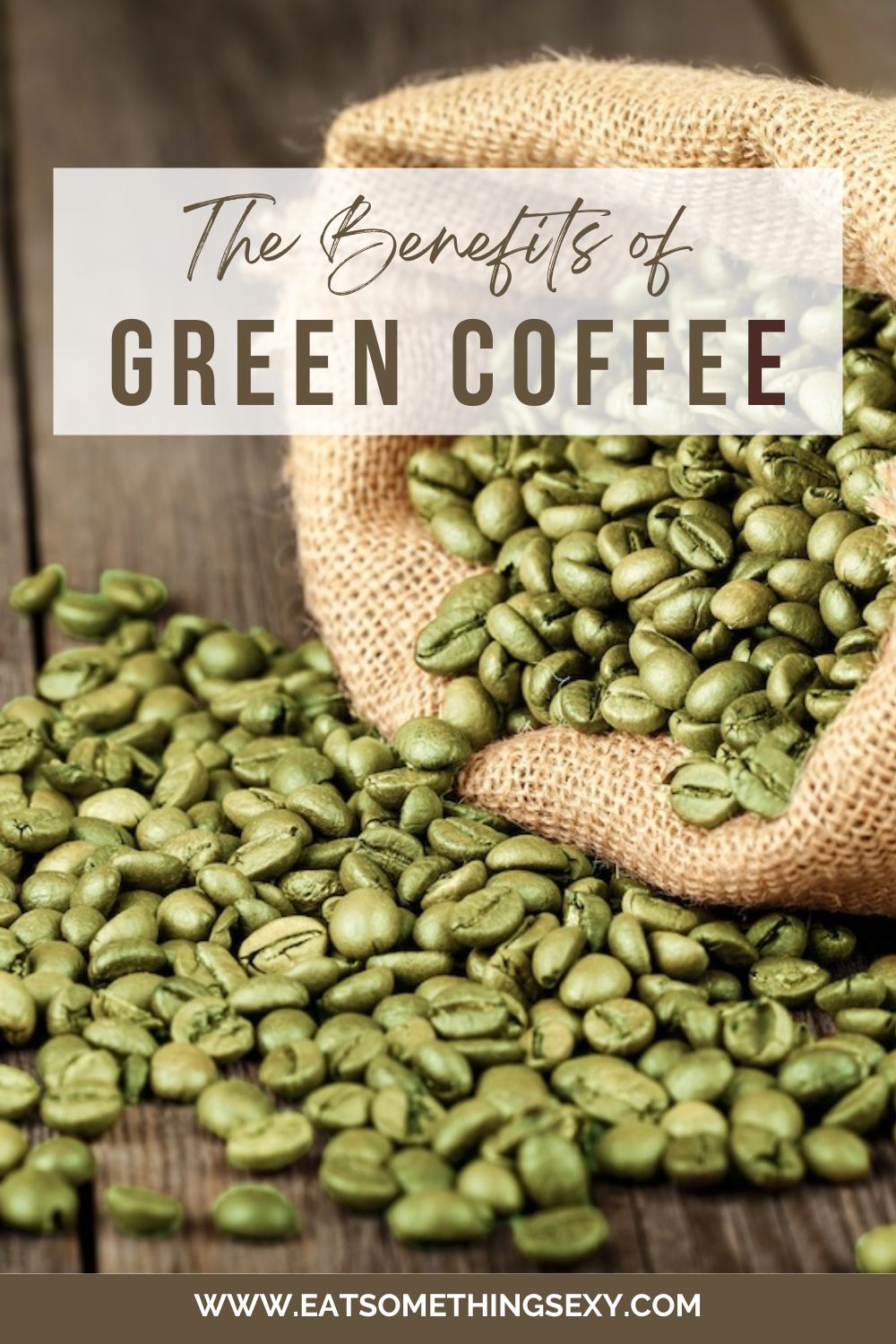 green coffee benefits graphic with the text, "the benefits of green coffee"
