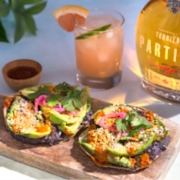 An Aperol Paloma Spritz Cocktail Recipe 2 Paloma Spritz Cocktail with Avocado Tostadas