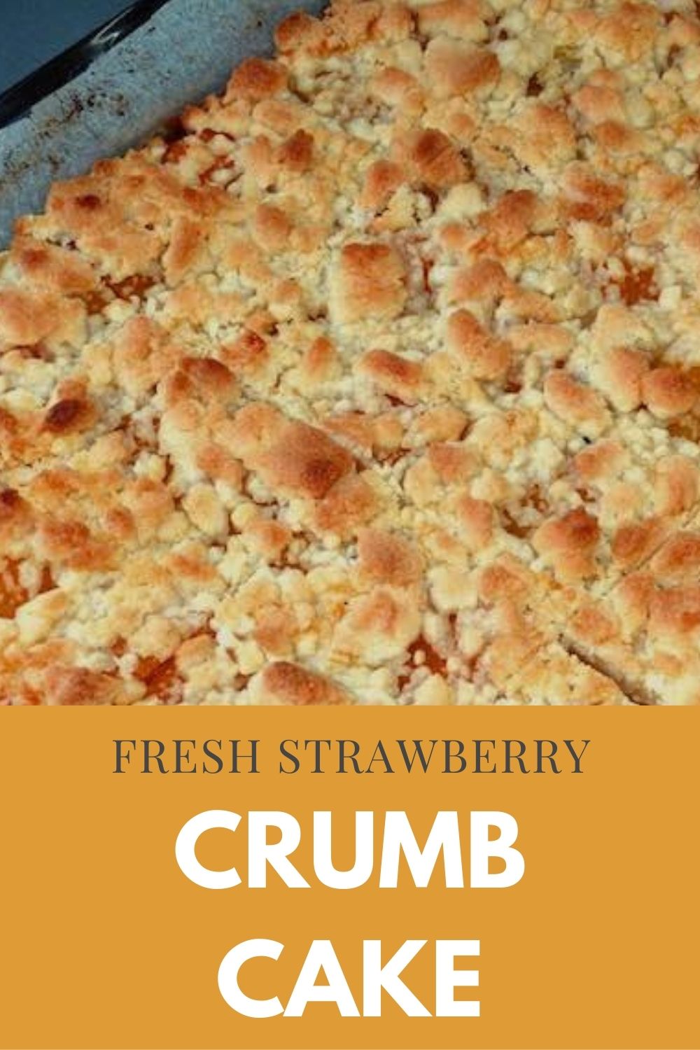 fresh strawberry crumb cake graphic