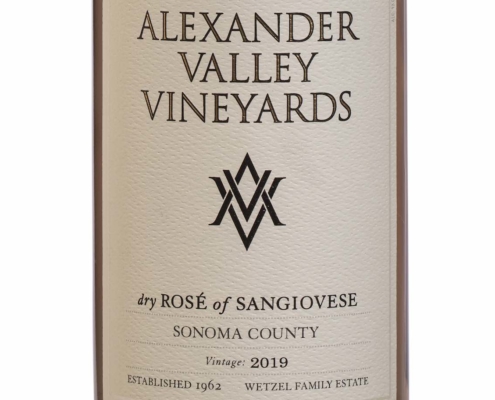 Alexander Valley Vineyards Rosé for Year-Round Enjoyment 7 Label Shot of Alexander Valley Vineyards Rosé of Sangiovese
