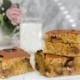 Marshmallow Chocolate Peanut Butter Bars Recipe 4 Marshmallow Chocolate Peanut Butter Bars with glass of milk and pink roses in the backgrouond