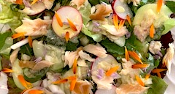 Spring Salad Recipe with Smoked Trout