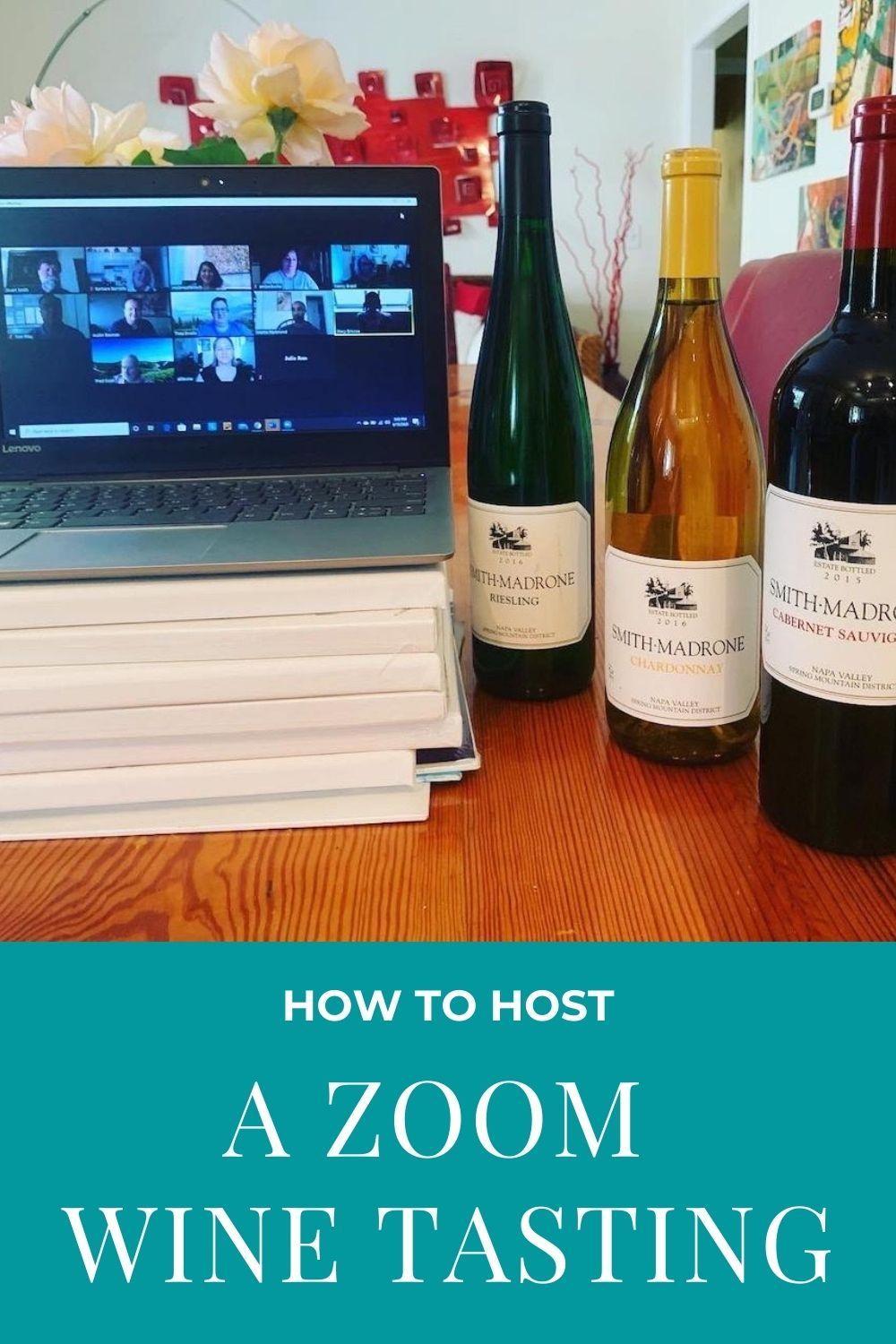 how to host a zoom wine tasting graphic