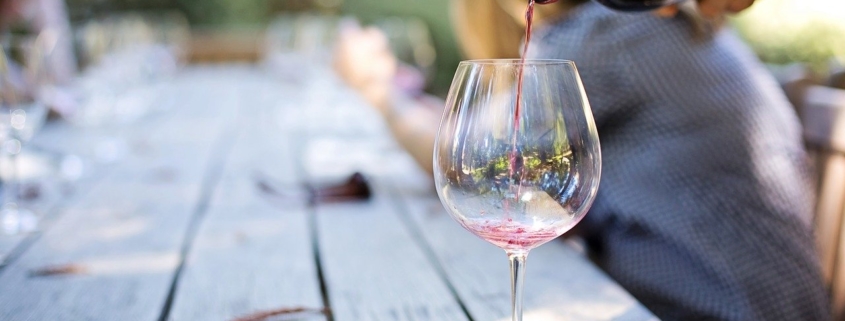 outdoor table at a winery tasting room